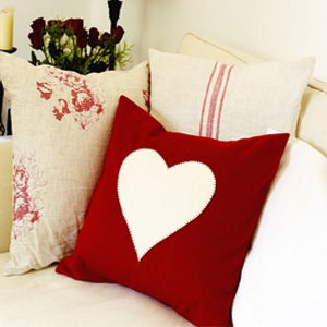 Love heart handmade cushion