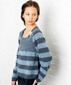 Rowan knit teenage girl's stripy jumper