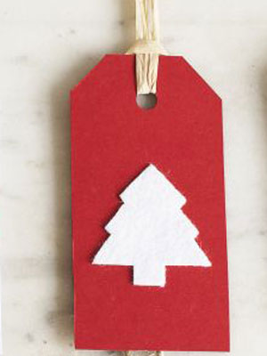 Felt Christmas tree gift tag