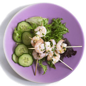 Plate of prawn skewers - Crack the 5:2 diet and beat the bulge - Diet&wellbeing - allaboutyou.com