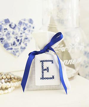 cross-stitch initial lavender bag to sew