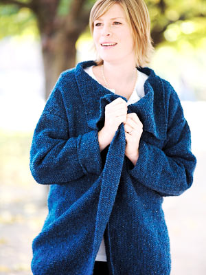 plus-size moss-stitch jacket to knit