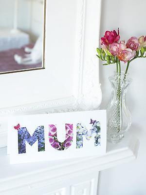 PP cut-out letters 'Mum' Mother's Day card to make - Mother's Day cards to make - Craft - allaboutyou.com