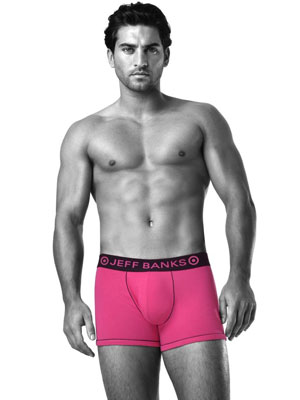 man in pants for Prima Pink Pants competition with Jeff Banks Debenhams allaboutyou.com