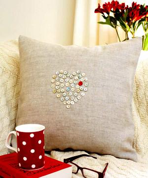 Heart patterned cushion