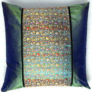 patterned silk cushion