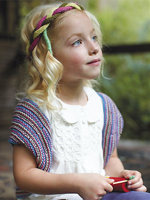 PP sept 12 girl's striped shrug to knit - free knitting pattern