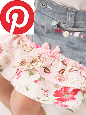 PR girl's denim skirt plus Pinterest logo - Our popular craft projects on Pinterest -allaboutyou.com
