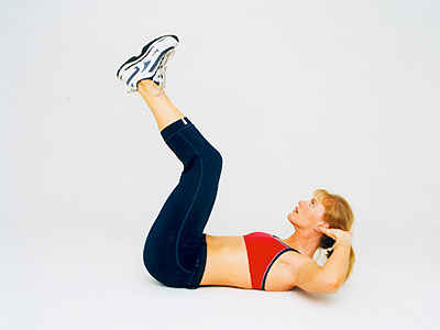 Woman with legs in air - Get fab abs: 5 easy stomach exercises - Exercise - Diet & wellbeing - allaboutyou.com