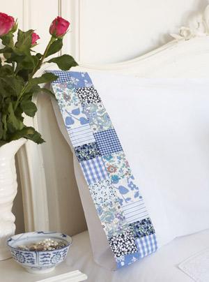 patchwork trimmed pillow case to sew