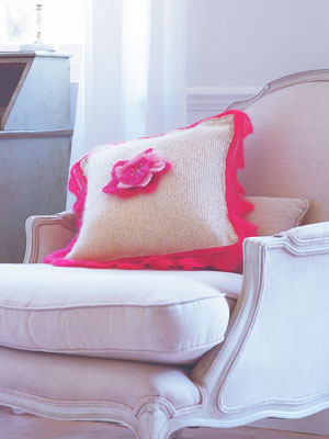 flower cushion to knit