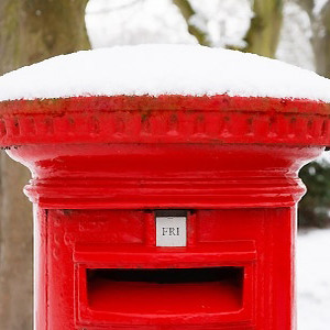 123 pillarbox with snow - Catch the Christmas post: last posting dates 2014 - allaboutyou.com