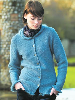 round-neck moss-stitch cardigan to knit - Free knitting patterns - Craft - allaboutyou.com