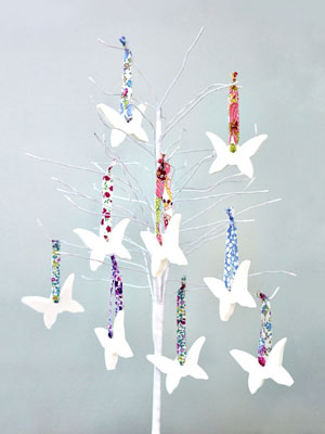 Butterfly decorations hanging on a white tree - Make butterfly decorations - Craft - allaboutyou.com