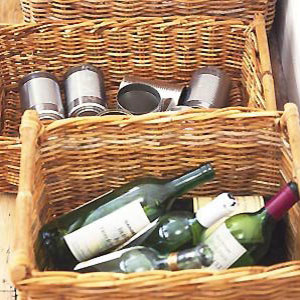 Baskets of bottles and cans