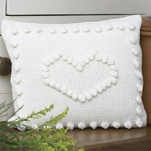PR knit a bobble heart cushion - Free knitting patterns - Craft - allaboutyou.com