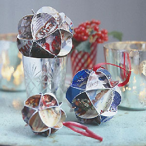 Bauble made from Christmas cards - Turn old Christmas cards into eye-catching baubles - Christmas decorations to make - Craft - allaboutyou.com