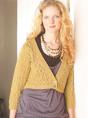 knit lacy cropped cardigan