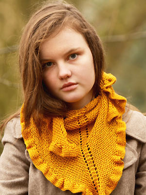 PR knit Childry ruffle-edged shawl - Free knitting pattern - Craft - allaboutyou.com