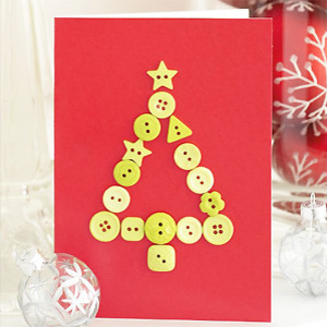 Button Christmas tree card to make - Christmas craft ideas - Christmas cards to make - Craft - allaboutyou.com