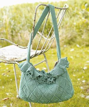 knitted green bag