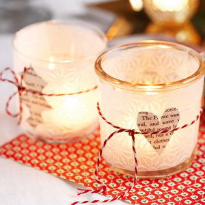 Frosted glass Christmas tea lights - Make Christmas tea-light holders - Christmas table decorations to make - Craft allaboutyou.com