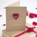 quilled paper heart Valentine card - make Valentine's cards