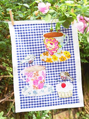 PR sew applique teatowel, from All Sewn Up