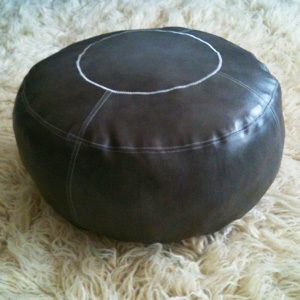 Moroccan-style leather pouf footstool - free sewing pattern - craft - allaboutyou.com