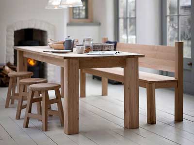 Oak dining table with benches and stools from garden Trading - kitchen furniture - homes - allaboutyou.com