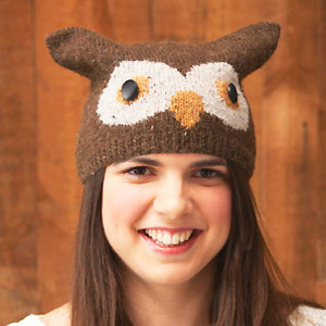 PR owl hat to knit, from 'Animal Hats'