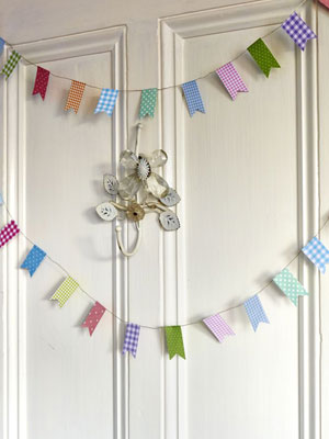 Strings of mini bunting on door - Make kids' mini bunting - Craft - allaboutyou.com