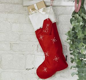 Red felt Christmas stocking - Make a snowflake Christmas stocking - Christmas stockings - Craft - allaboutyou.com