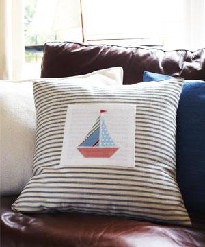 nautical applique cushion