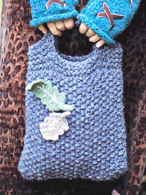 knit moss-stitch tote bag