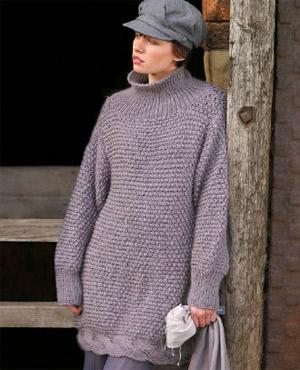 Knitted high neck sweater worn by a model