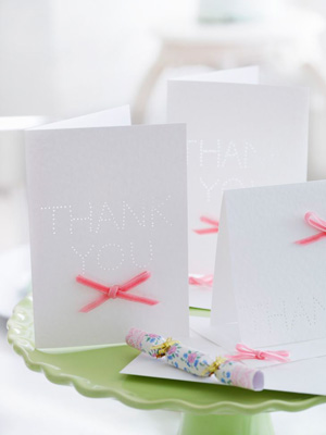 Handmade thank you cards with pink ribbon decoration - handmade cards - craft - allaboutyou.com